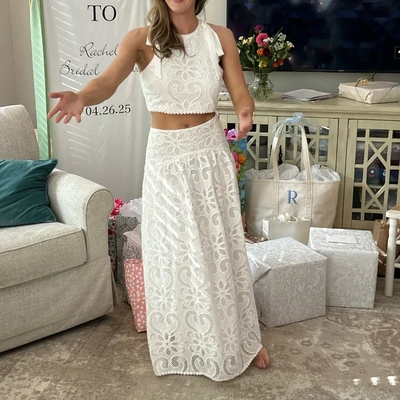 SAYLOR White Eyelet Maxi Skirt - Picture 3 of 3
